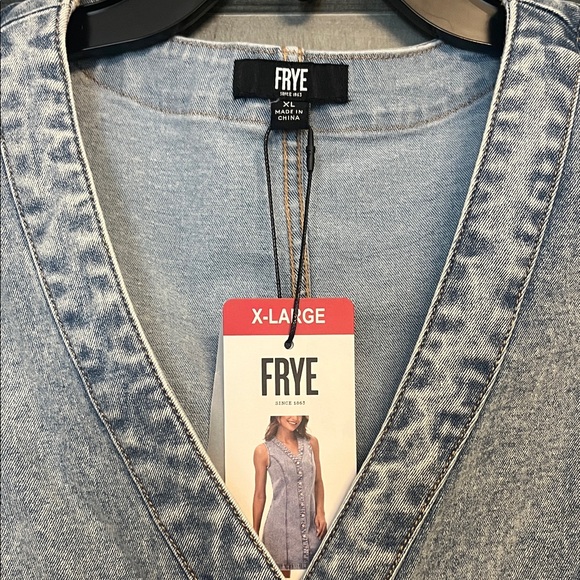 NWT- Frye Denim V-Neck Dress -Size XL - Picture 4 of 9